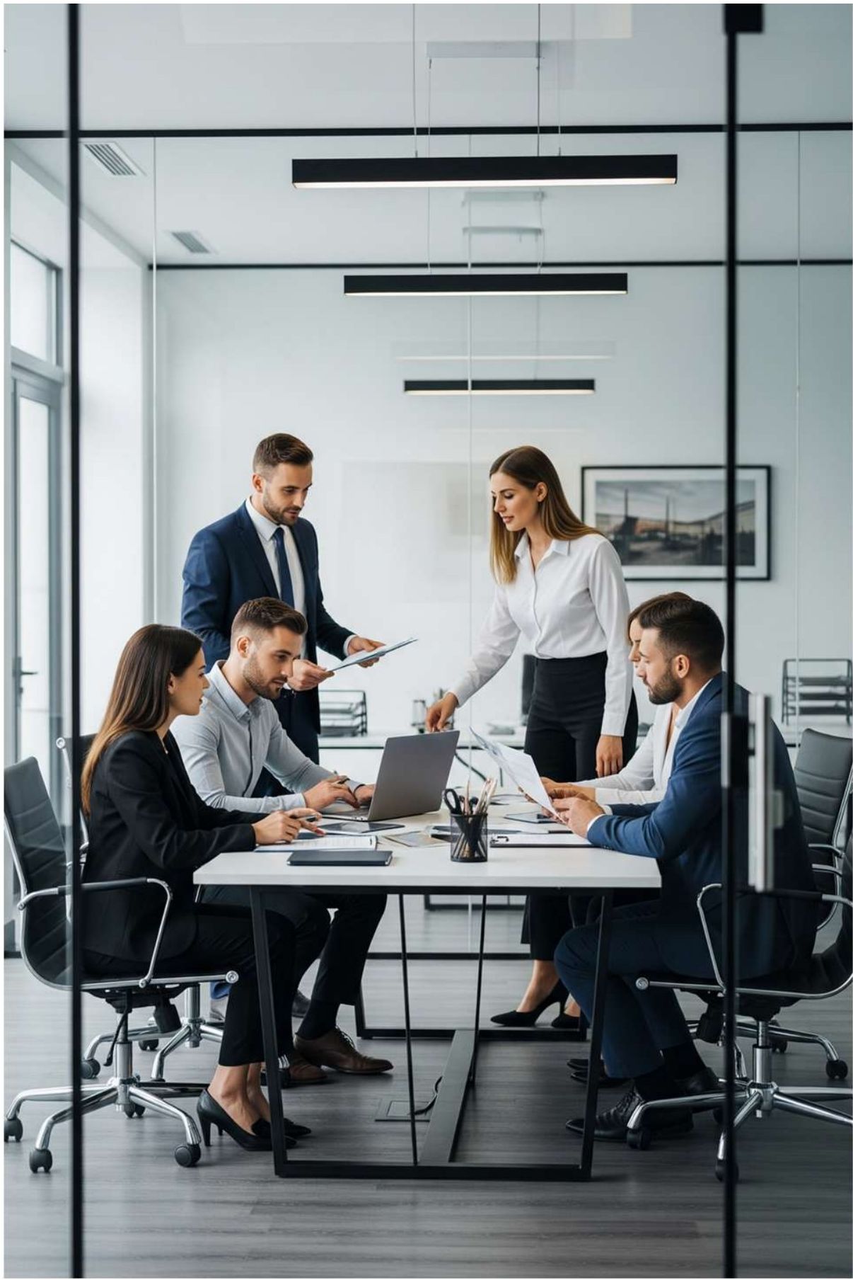 Equipe de negócios em escritório moderno